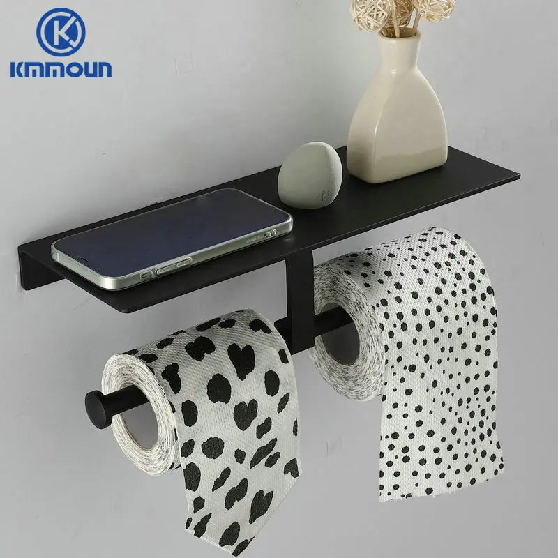 Double Paper Holder with Shelf No Punch