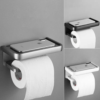 Punch-Free Bathroom Toilet Paper Holder Self-Adhesive 